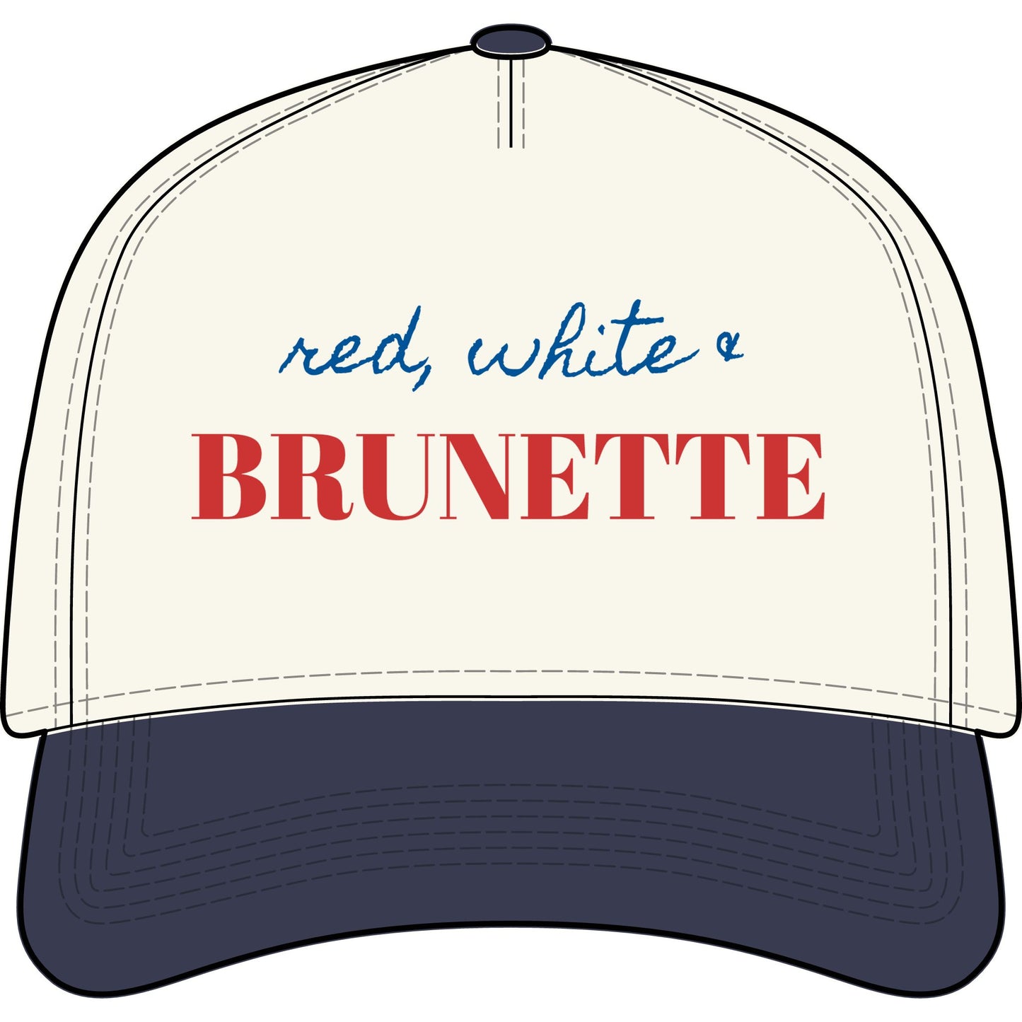 Red, White & Brunette Two-Tone Cap