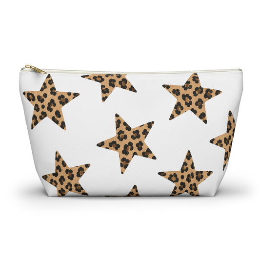 Leopard Star Accessory Pouch — Animal Print Makeup & Travel Bag