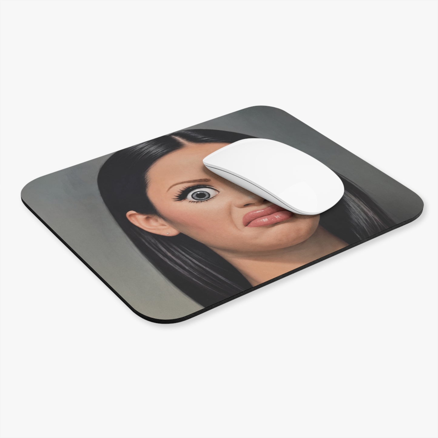 Funny Face Mouse Pad — Big Eyed Disgust Expression Desk Mat