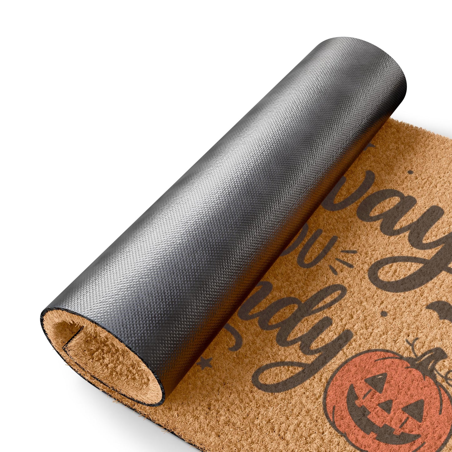 Halloween Doormat - "Go Away Unless You Have Candy" Welcome Mat with Pumpkin & Ghost