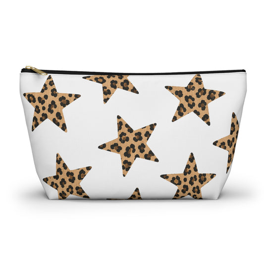 Leopard Star Accessory Pouch — Animal Print Makeup & Travel Bag
