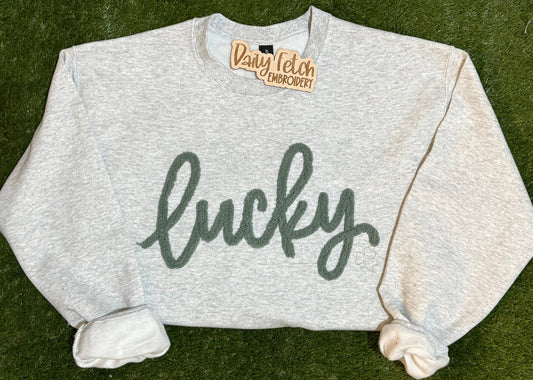 Lucky Embroidered Crew