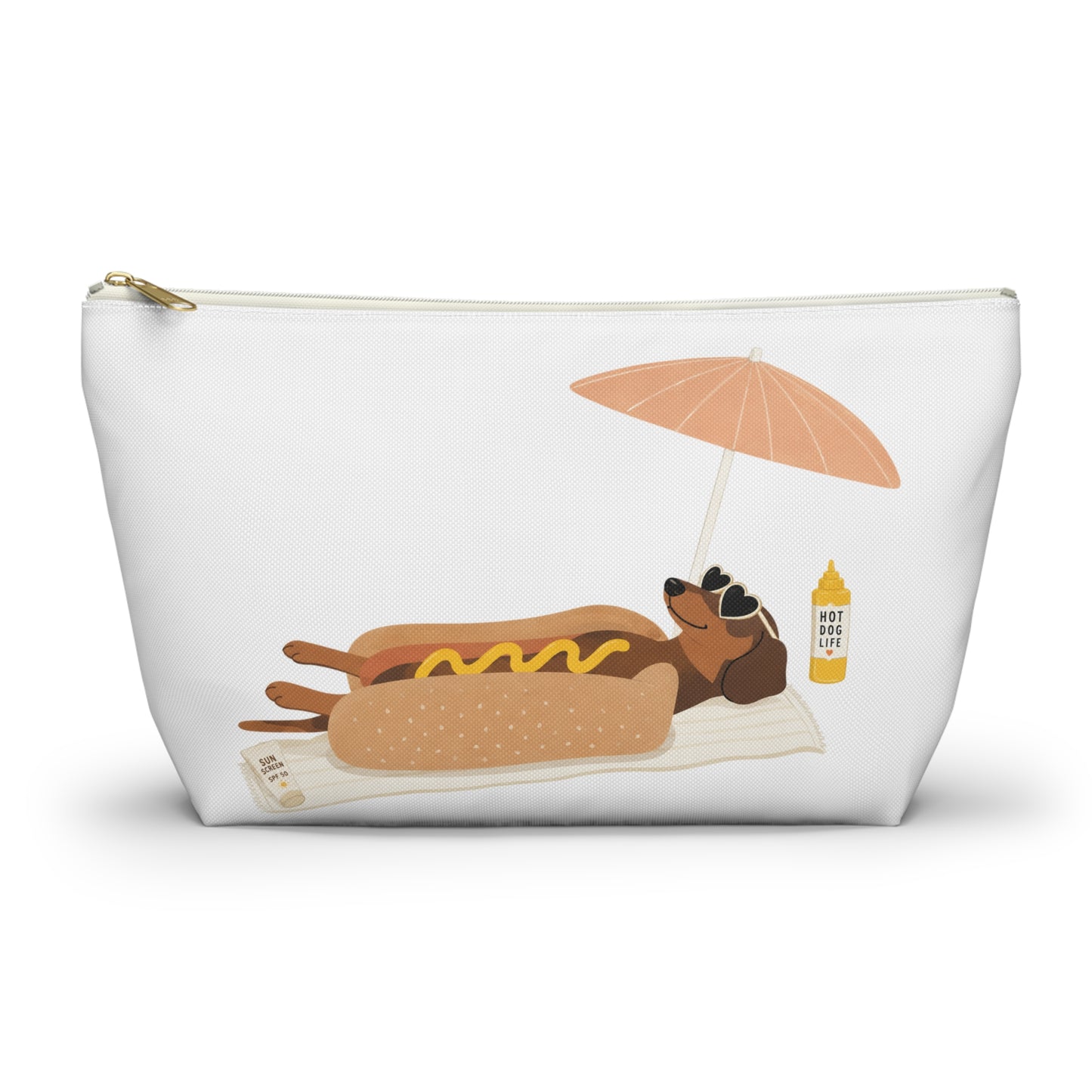 Dachshund Hot Dog Beach Accessory Pouch