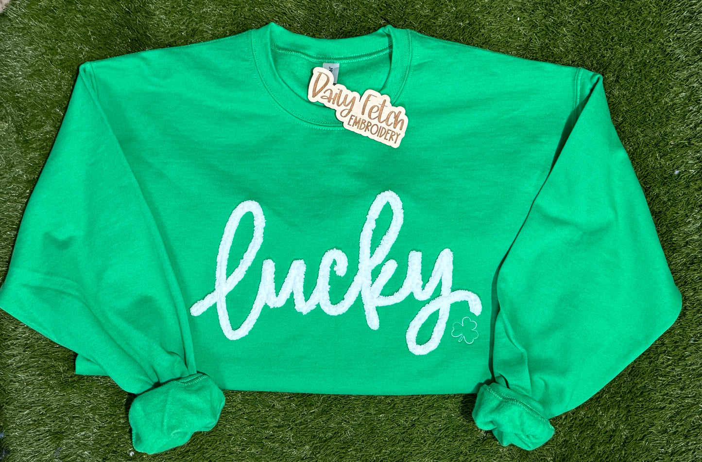 Lucky Embroidered Crew